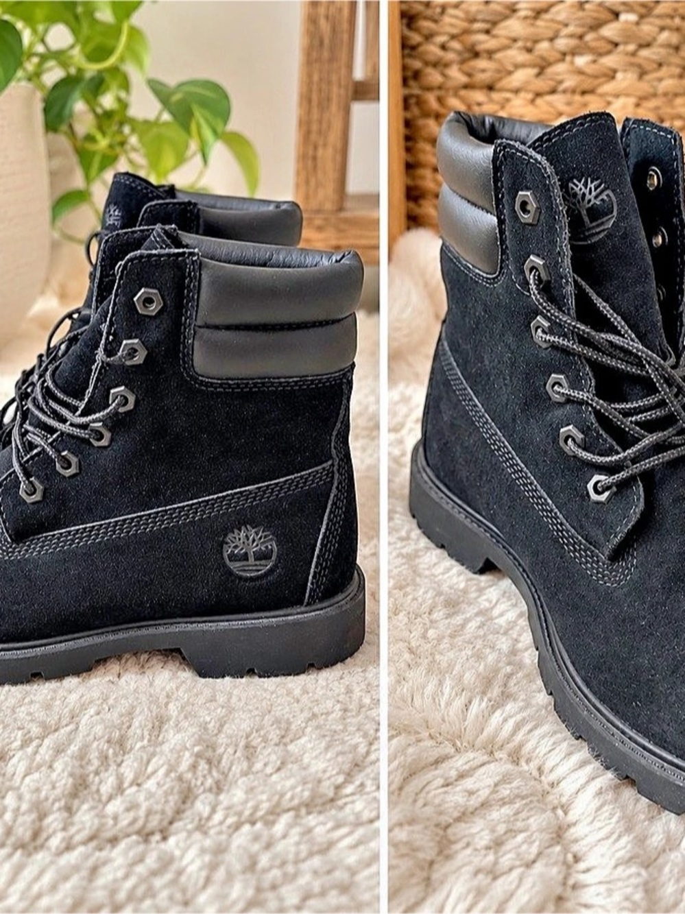 Timberland Women's Premium 6-Inch Boot Black Lace-Up Boots